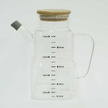 ظرف روغن درب بامبو مدرج 750ml