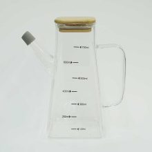 ظرف روغن درب بامبو مربع 700ml