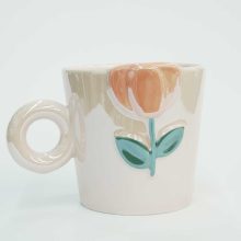 ماگ طرح گل برجسته